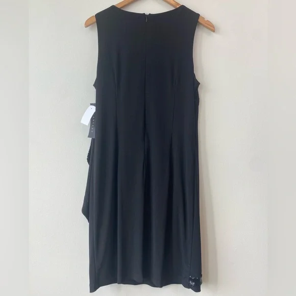 Scarlett Asymmetrical Black Dress - Picture 4 of 9